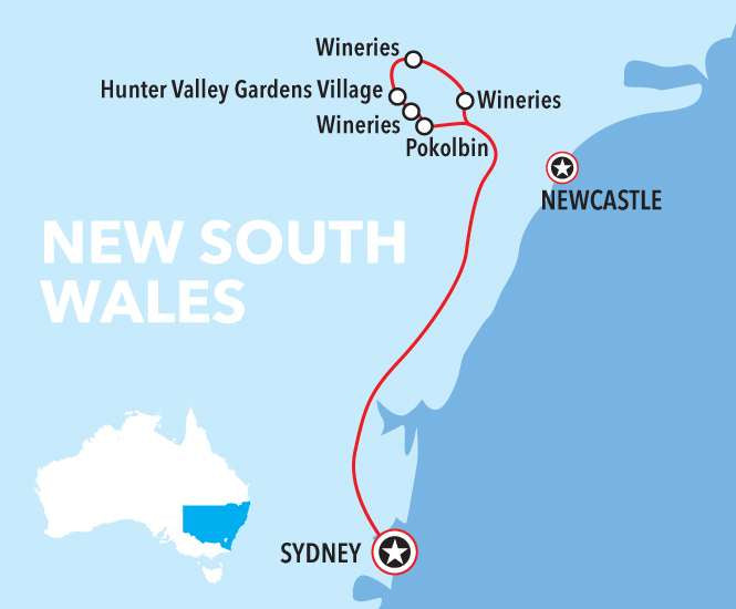 Detailed tour route map showing all stops and highlights
