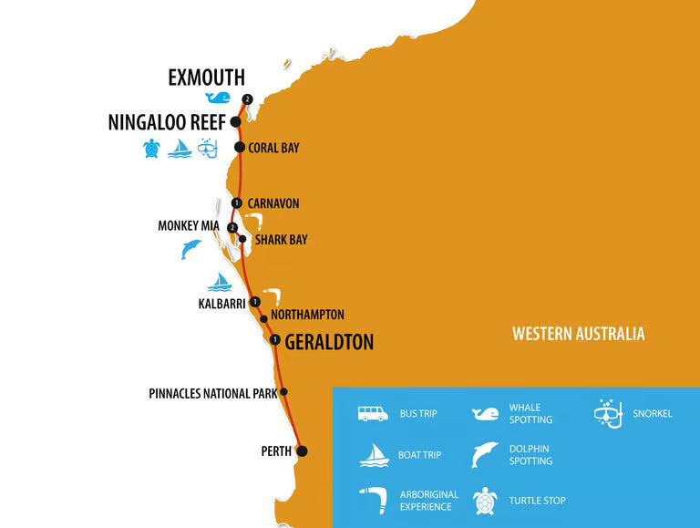 Detailed tour route map showing all stops and highlights